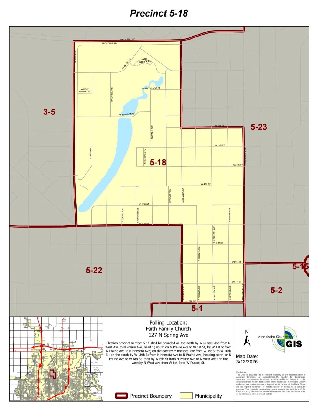 Precinct 5-18 boundary map — Sioux Falls, South Dakota